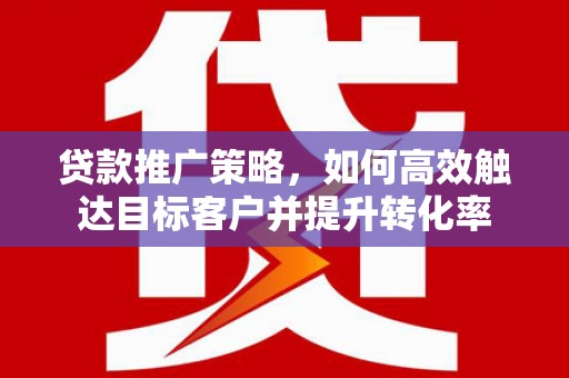 云岩贷款推广策略，如何高效触达目标客户并提升转化率