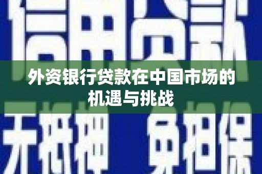 云岩外资银行贷款在中国市场的机遇与挑战