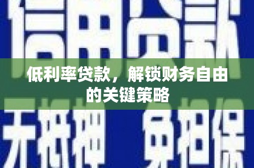 云岩低利率贷款，解锁财务自由的关键策略
